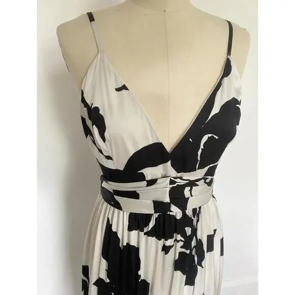 Hutch x Anthropologie - Satin Tiered Floral Maxi Dress, size 12 - Picture 7 of 14